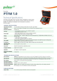 Thumbnail of document Data Sheet - PTFM 1.0 Portable Ultrasonic Transit Time Flow Meter